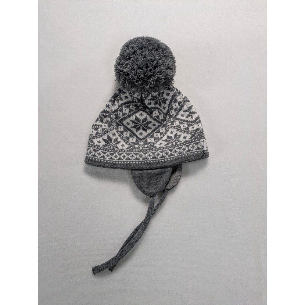 NWOT Sätila of Sweden Baby Gray Snowflake Pom Pom Beanie | Cotton Lined
